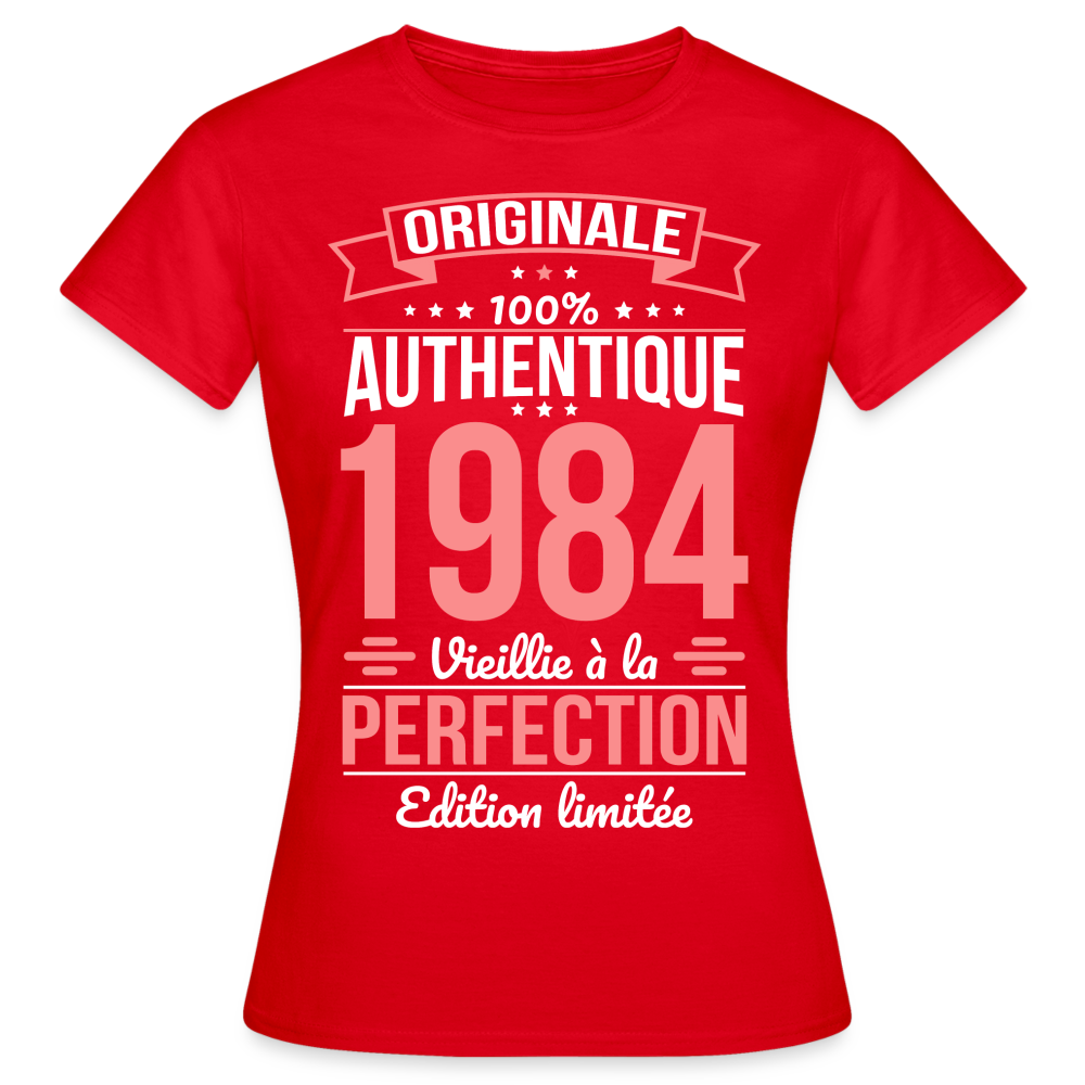 T-shirt Femme - Anniversaire 41 Ans - Originale 1984 - rouge