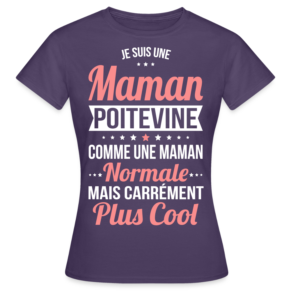 T-shirt Femme - Maman Poitevine plus cool - violet foncé