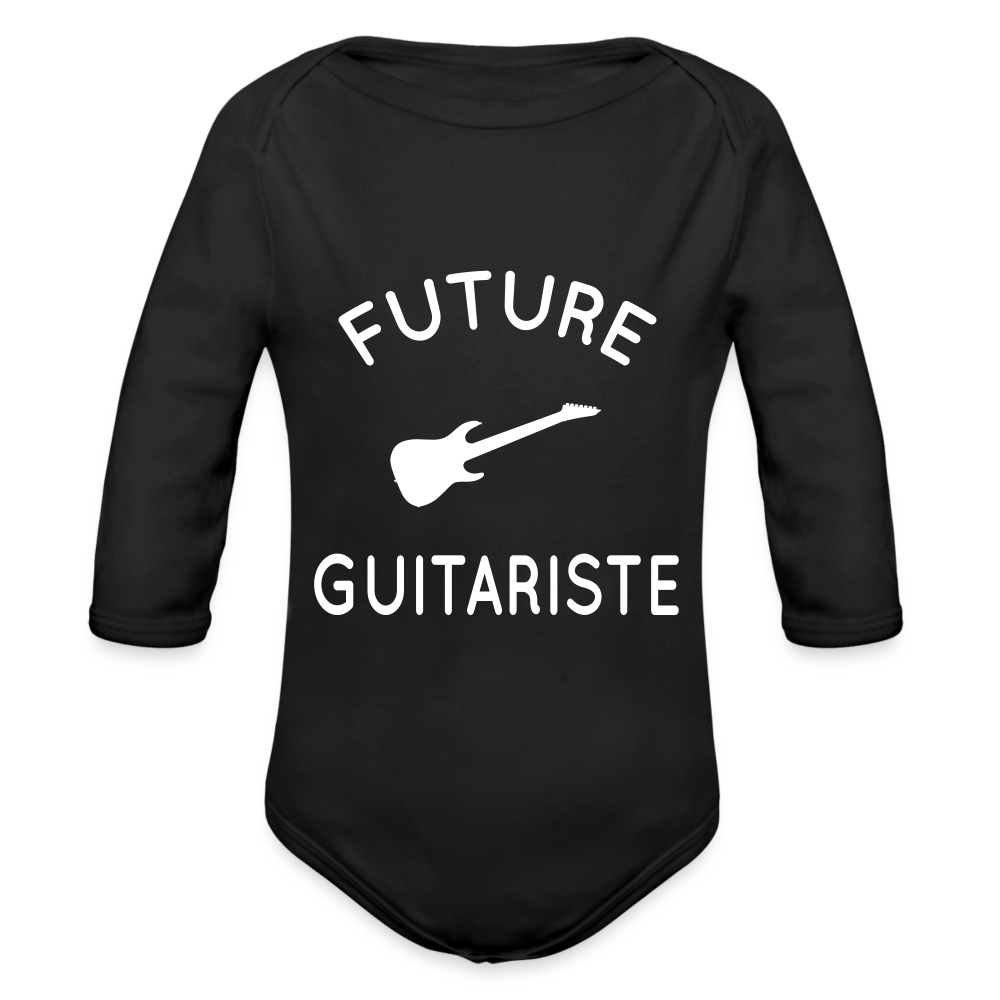 Body Bébé bio manches longues - Future guitariste - noir