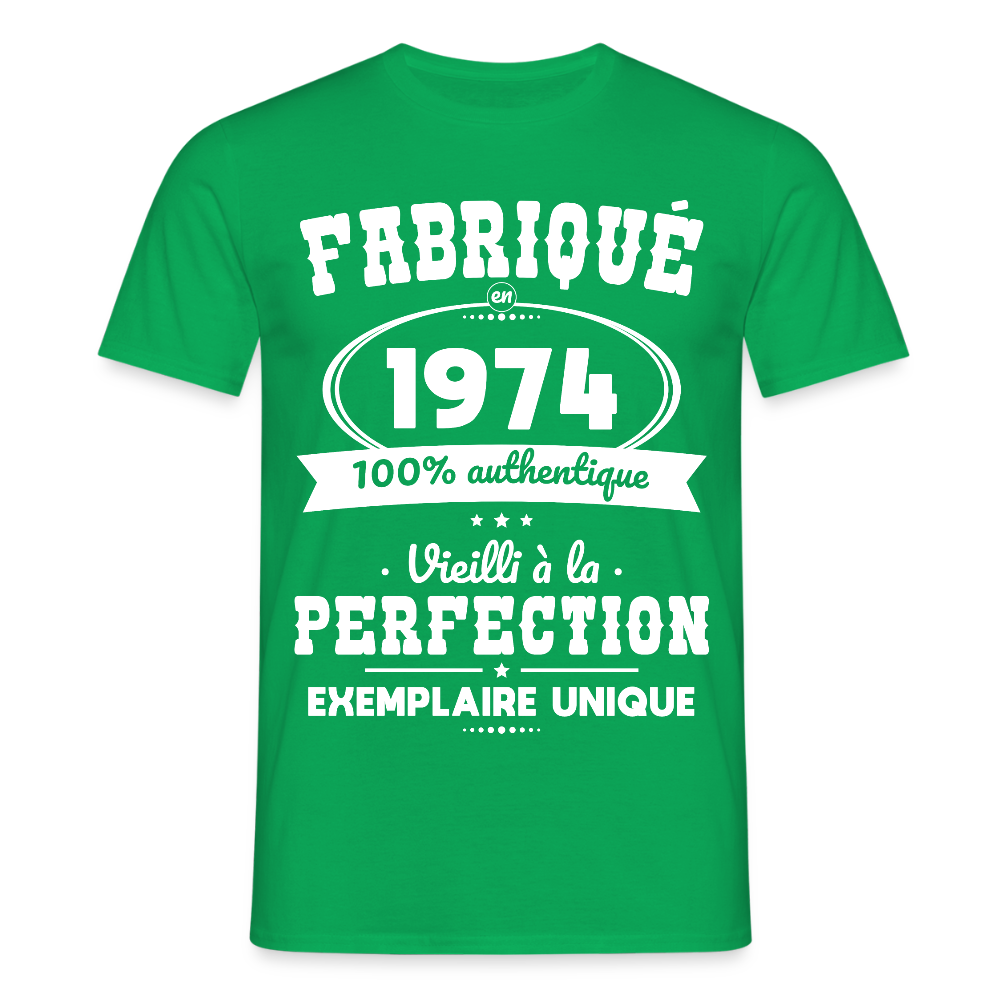 T-shirt Homme - Anniversaire 51 Ans - Fabriqué en 1974 - vert