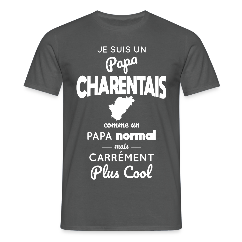 T-shirt Homme - Papa Charentais Plus Cool - charbon