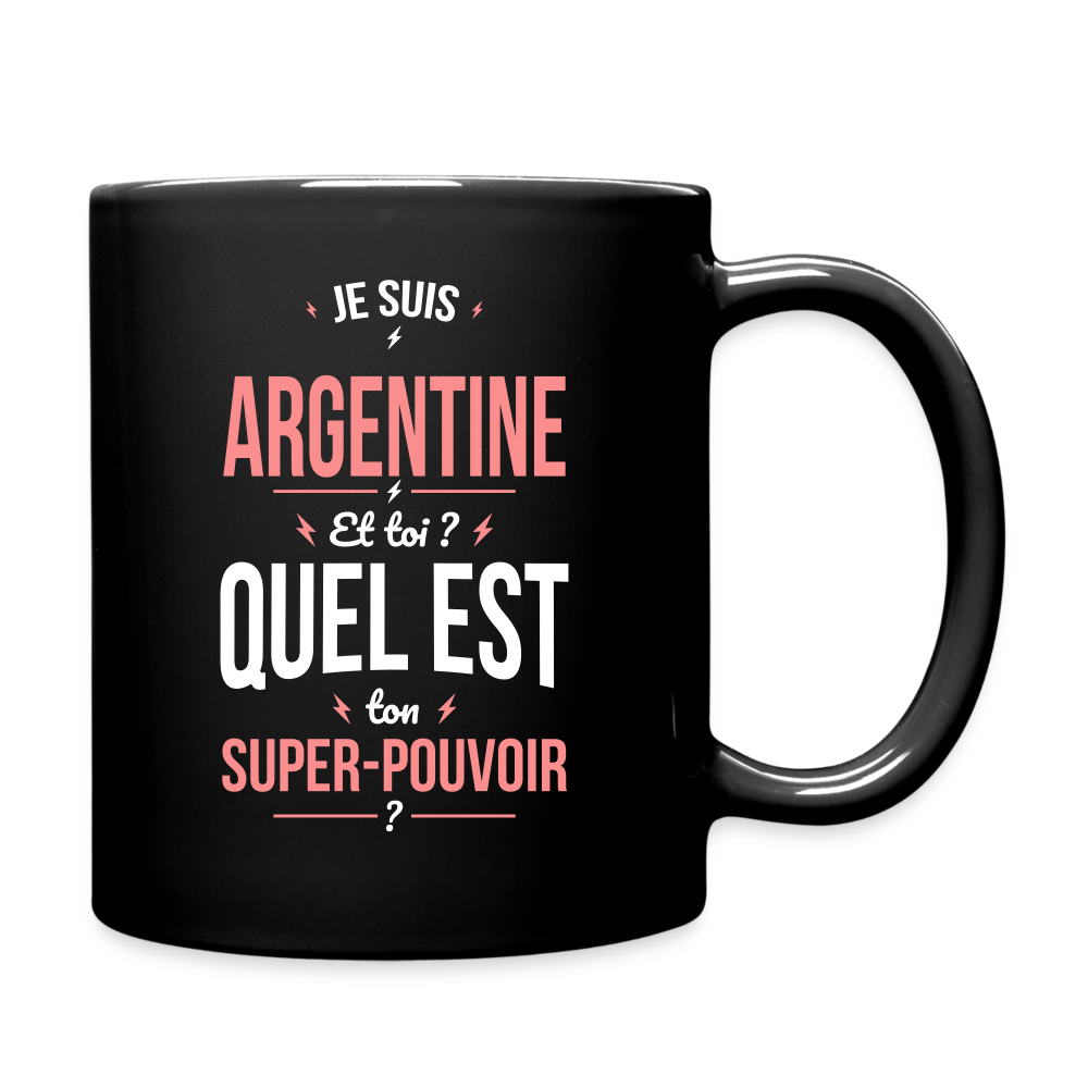 Mug uni - Je suis Argentine - Super-pouvoir - noir