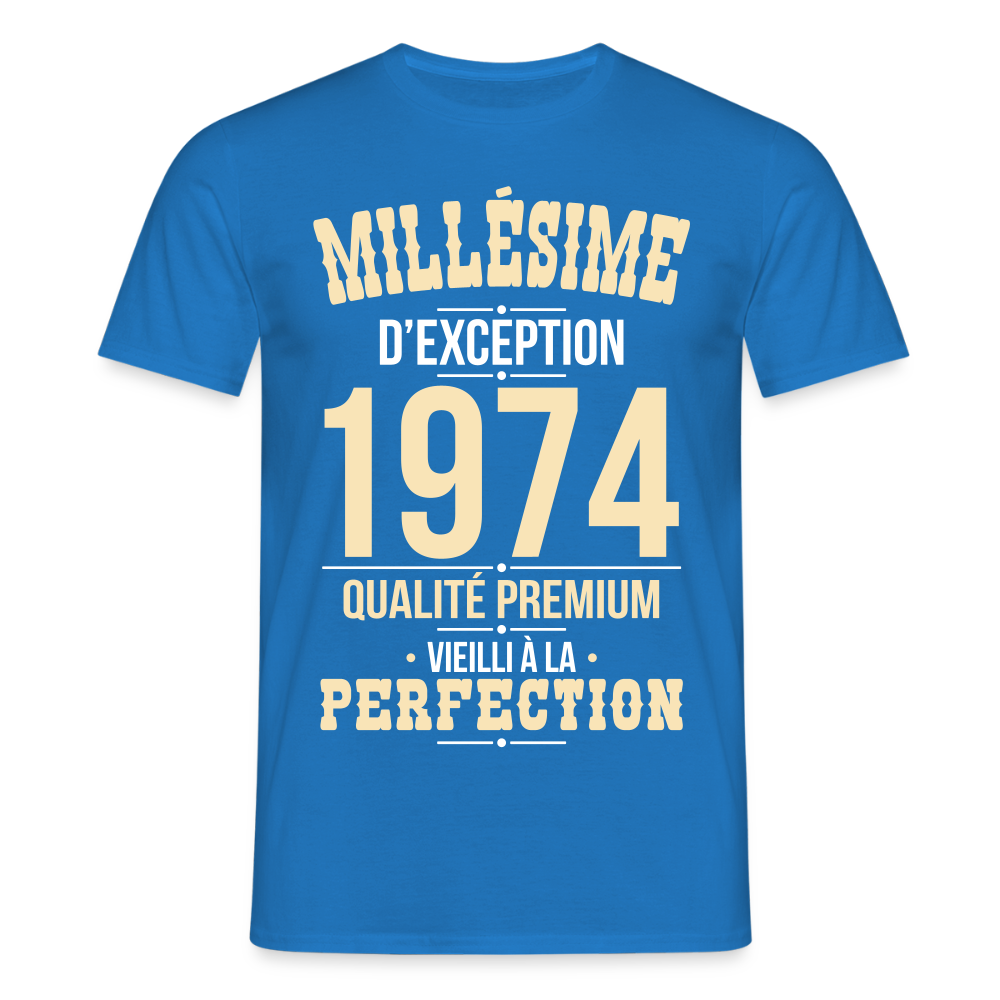 T-shirt Homme - Anniversaire 51 Ans - Millésime 1974 - bleu royal