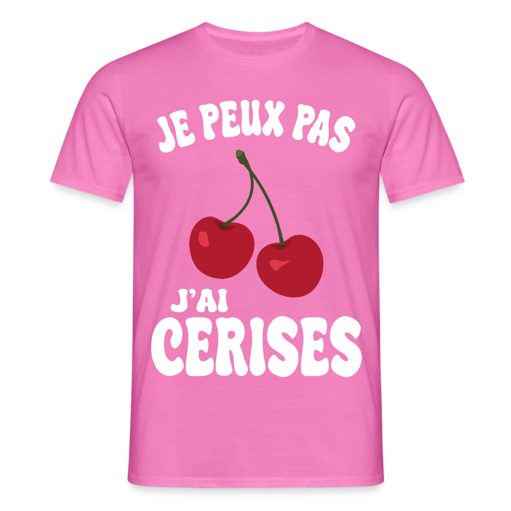 T-shirt Homme - Je peux pas j'ai cerises - rose