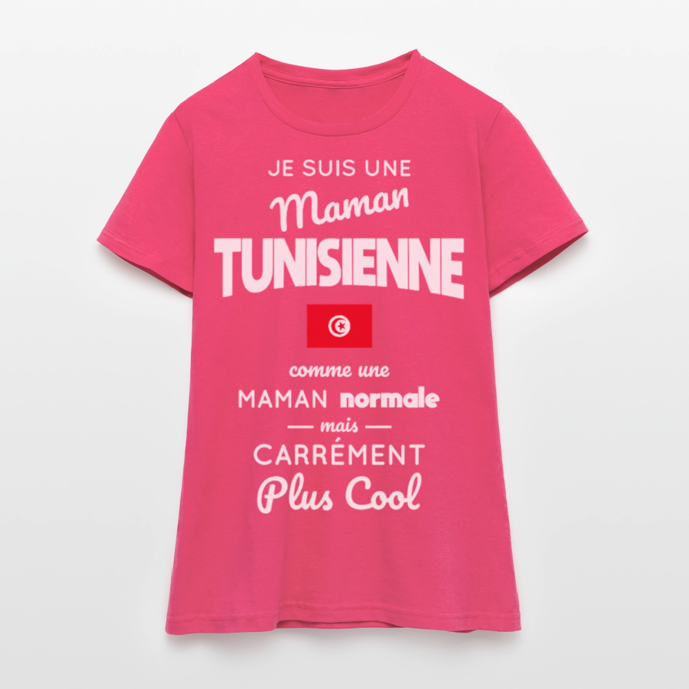 T-shirt Femme - Maman Tunisienne plus cool - rose azalée