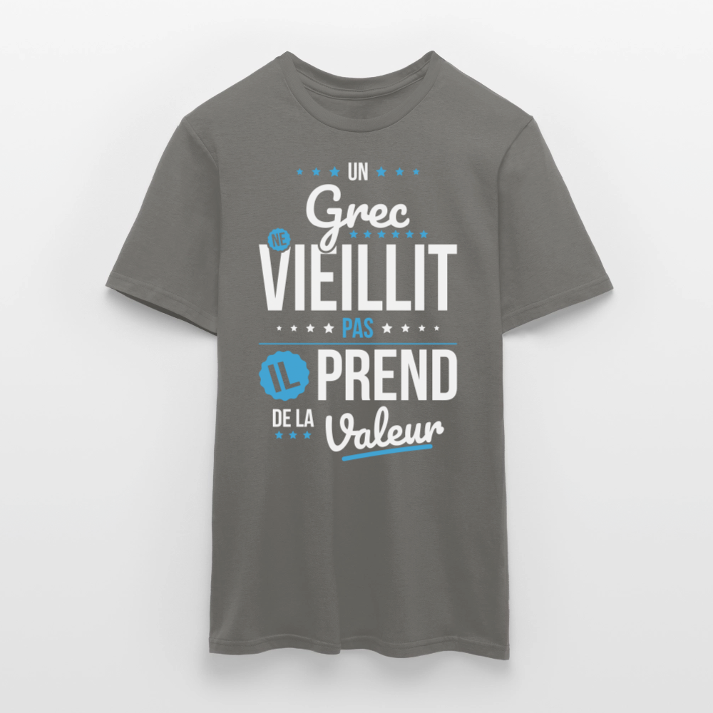 T-shirt Homme - Un Grec ne vieillit pas - gris graphite