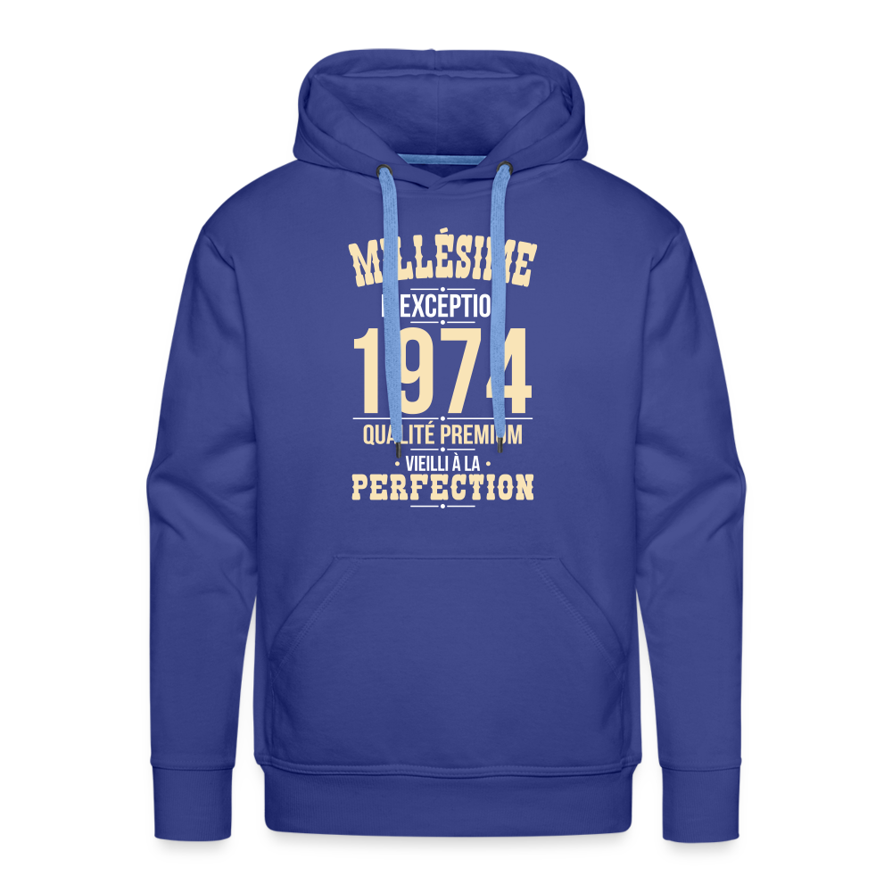 Sweat à capuche Premium Homme - Anniversaire 51 Ans - Millésime 1974 - bleu royal