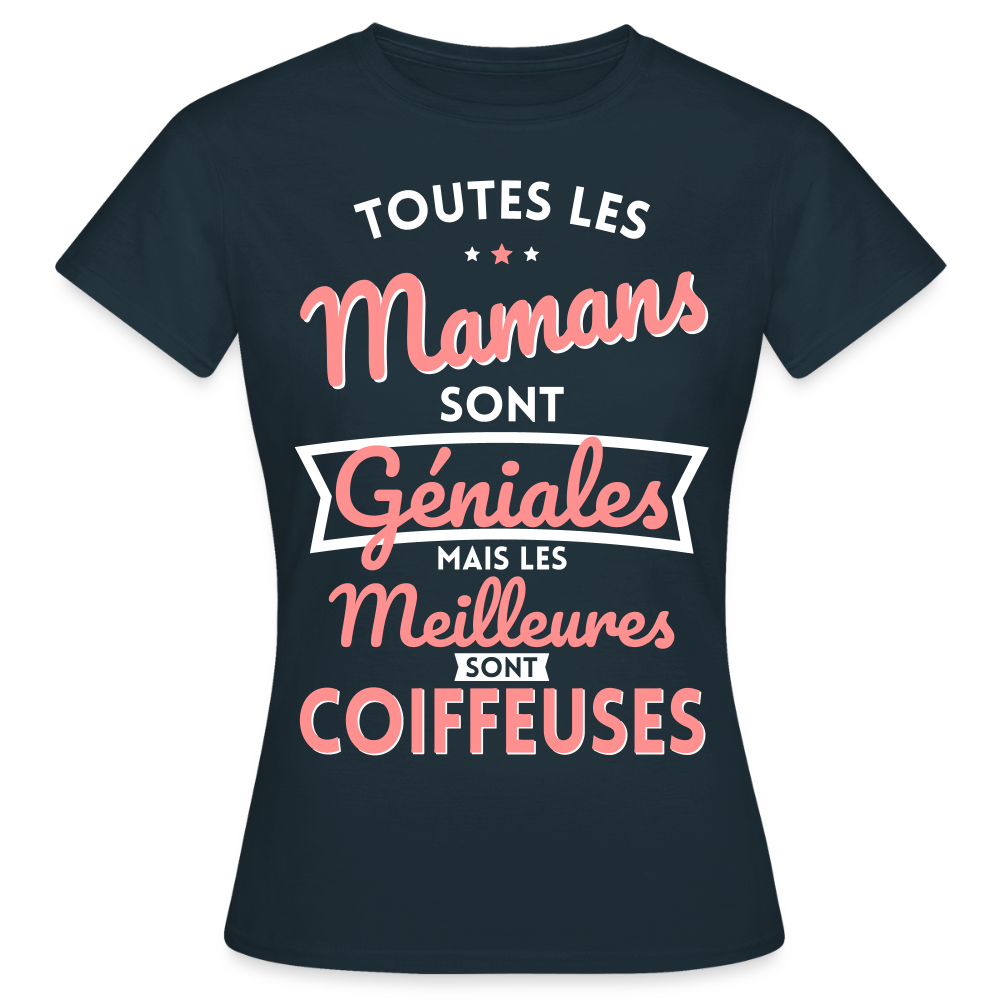 T-shirt Femme - Mamans géniales - Les meilleures sont coiffeuses - marine