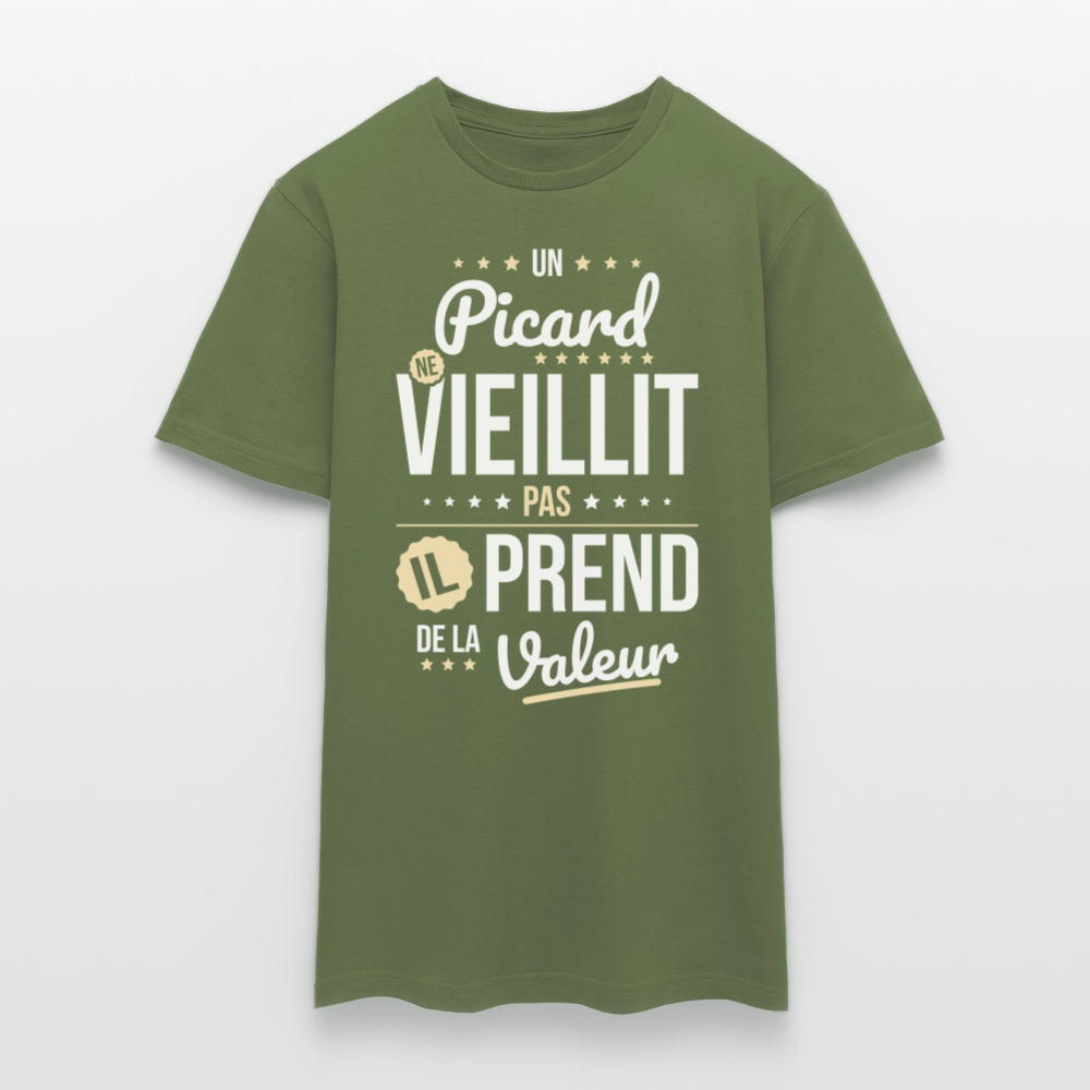 T-shirt Homme - Un Picard ne vieillit pas - vert militaire