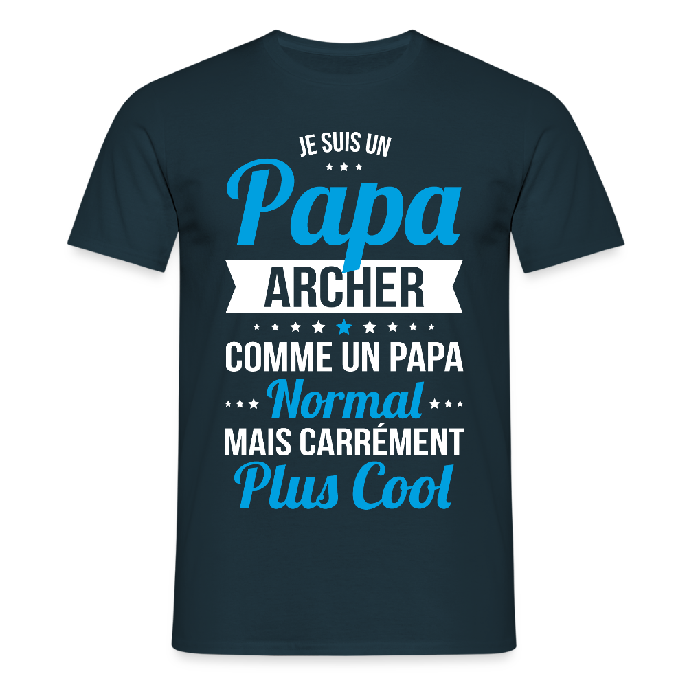 T-shirt Homme - Papa archer plus cool - marine