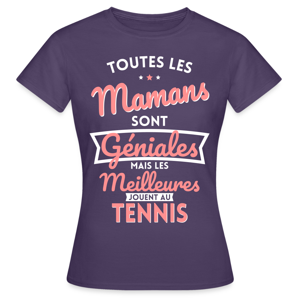 T-shirt Femme - Mamans géniales - Les meilleures jouent au tennis - violet foncé