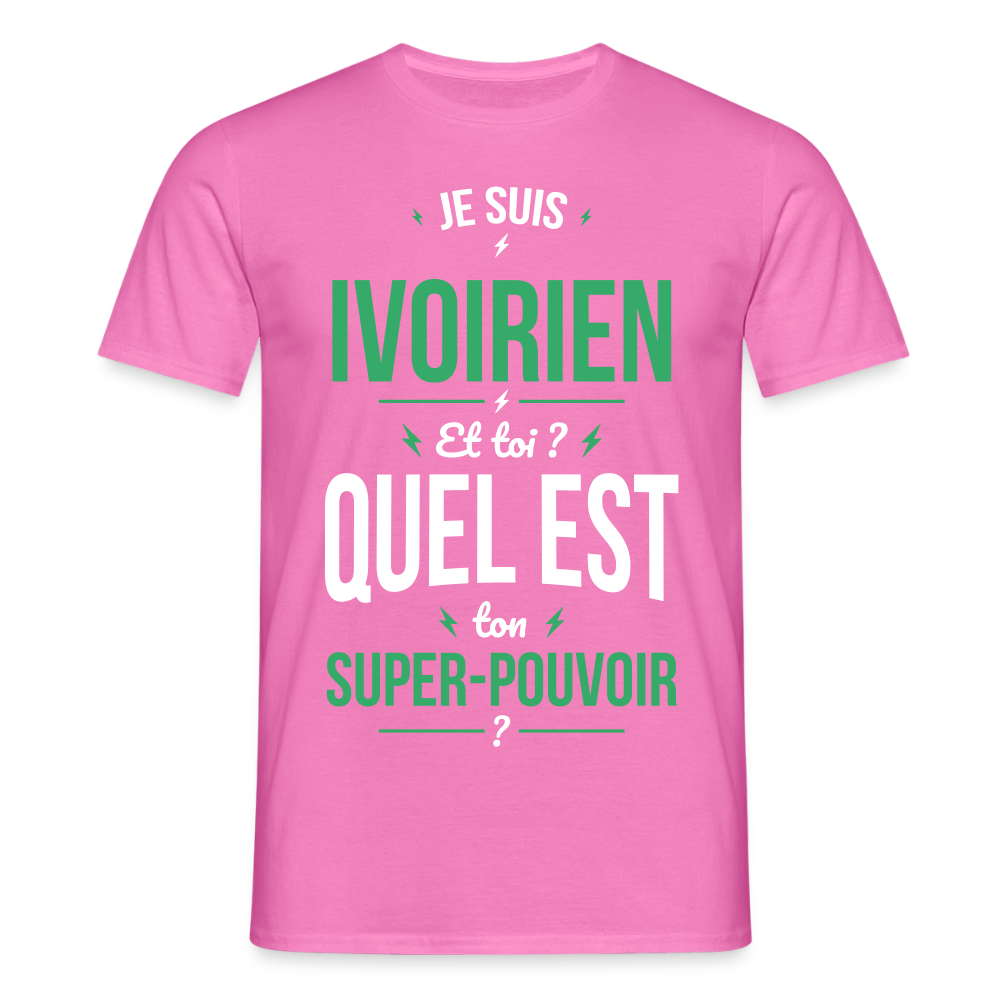 T-shirt Homme - Je suis Ivoirien - Super-pouvoir - rose