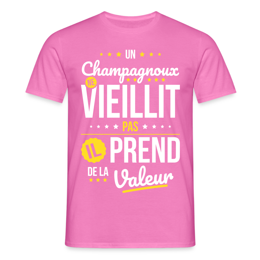 T-shirt Homme - Un Champagnoux ne vieillit pas - rose