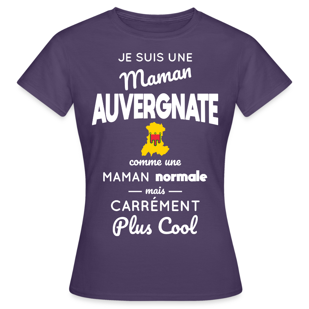 T-shirt Femme - Maman Auvergnate plus cool - violet foncé