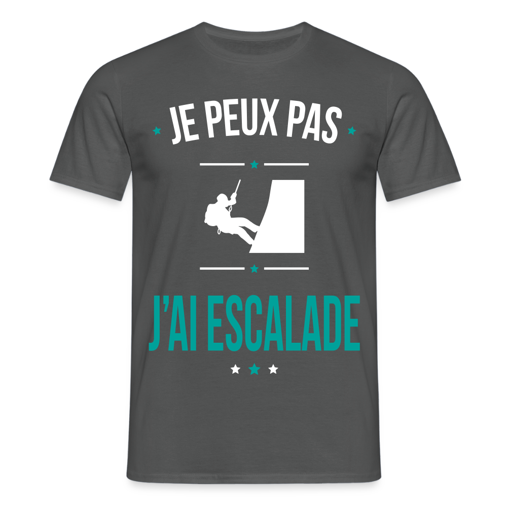 T-shirt Homme - Je peux pas j'ai Escalade - charbon