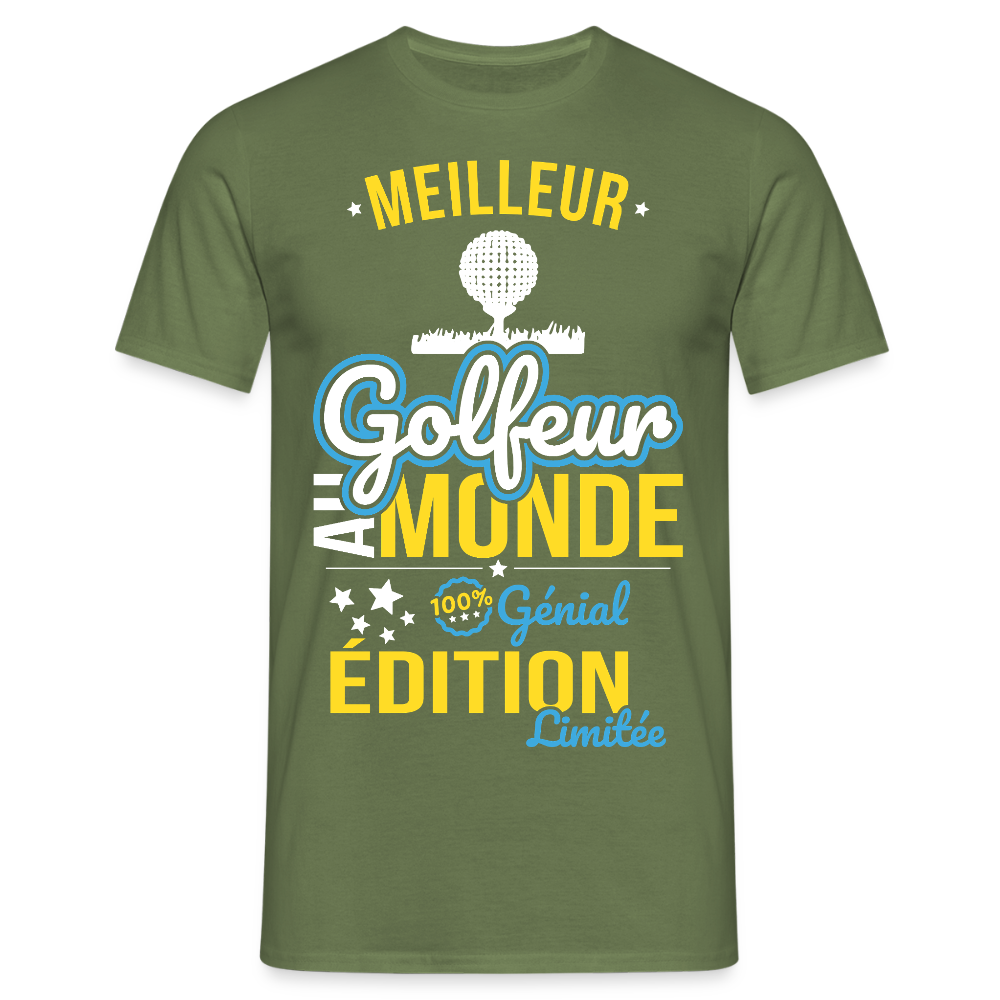 T-shirt Homme - Meilleur Golfeur au monde - 100% génial - vert militaire