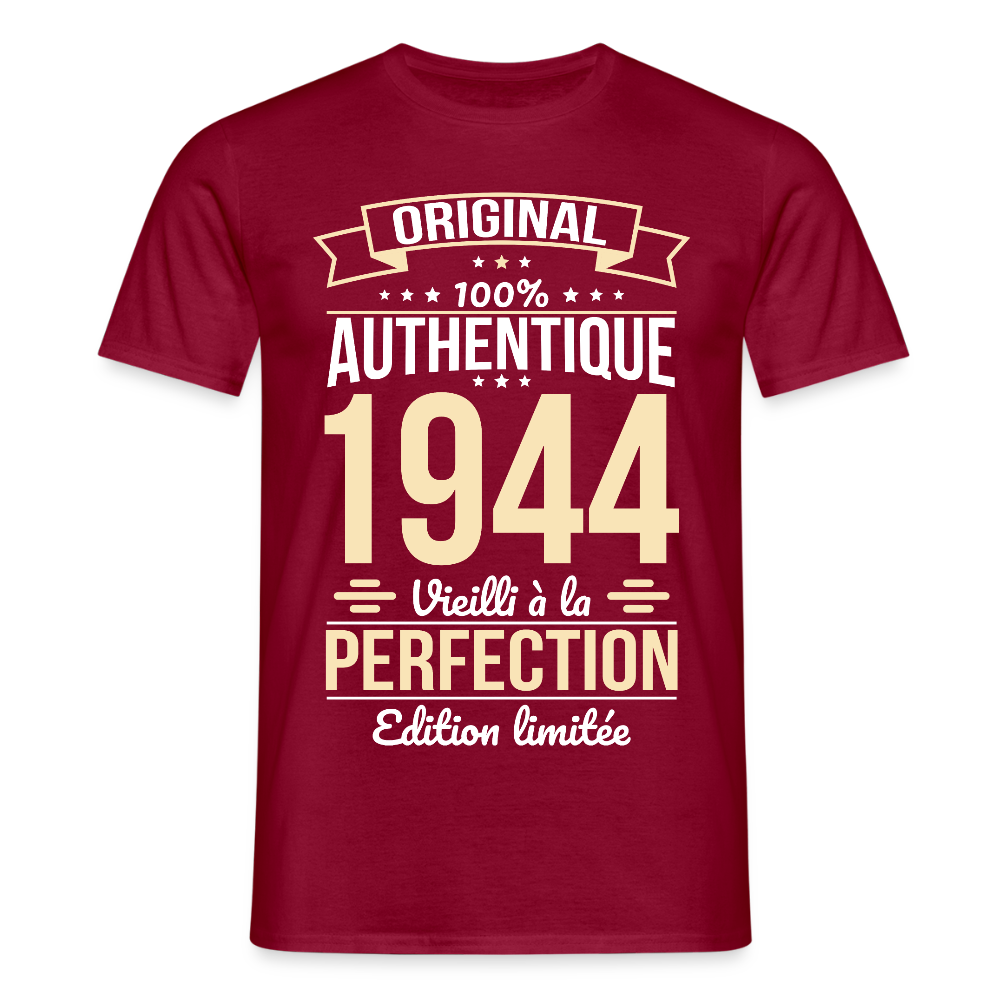 T-shirt Homme - Anniversaire 81 Ans - Original 1944 - rouge brique