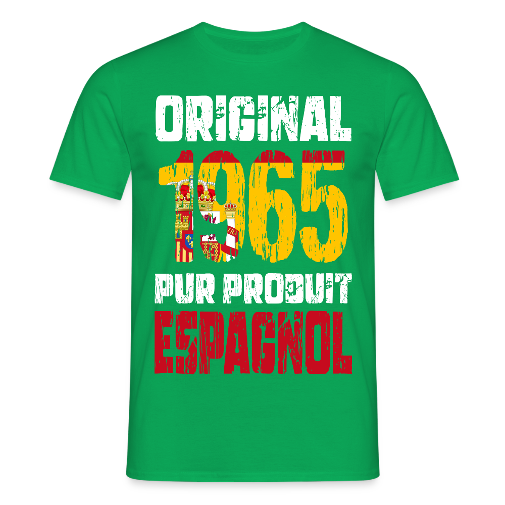 T-shirt Homme - Anniversaire 60 Ans - Original 1965 - Pur produit Espagnol - vert