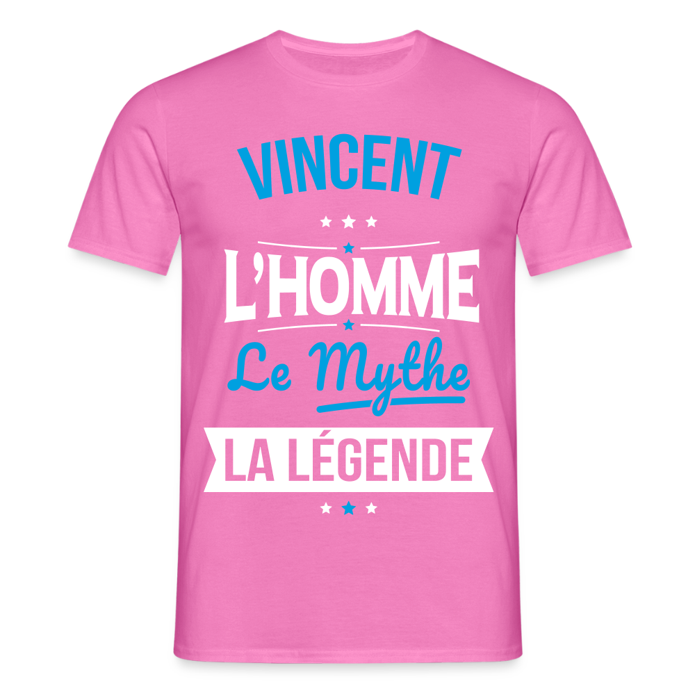 T-shirt Homme - Vincent - l'Homme - le Mythe - la Légende - rose