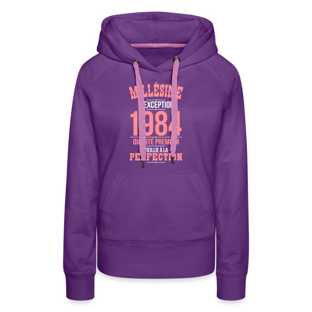 Sweat à capuche Premium Femme - Anniversaire 41 Ans - Millésime 1984 - violet