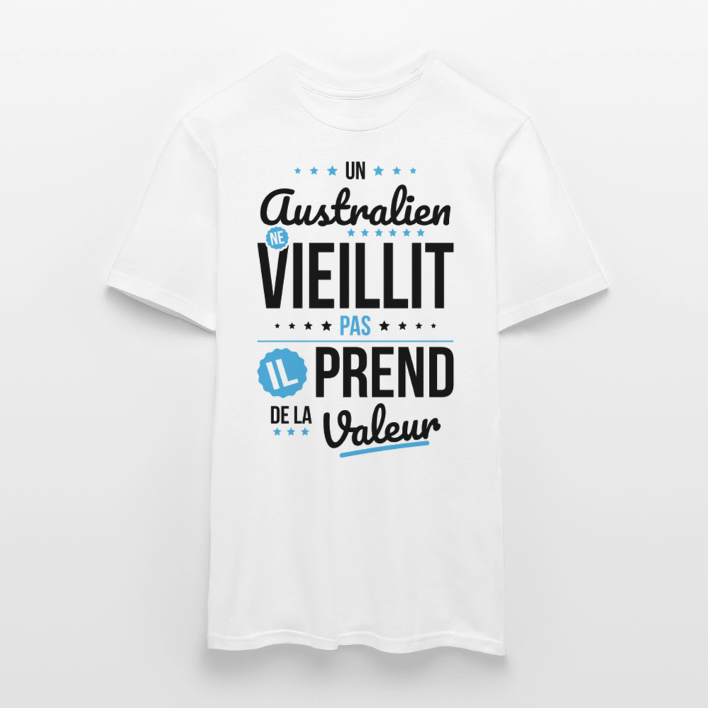 T-shirt Homme - Un Australien ne vieillit pas - blanc