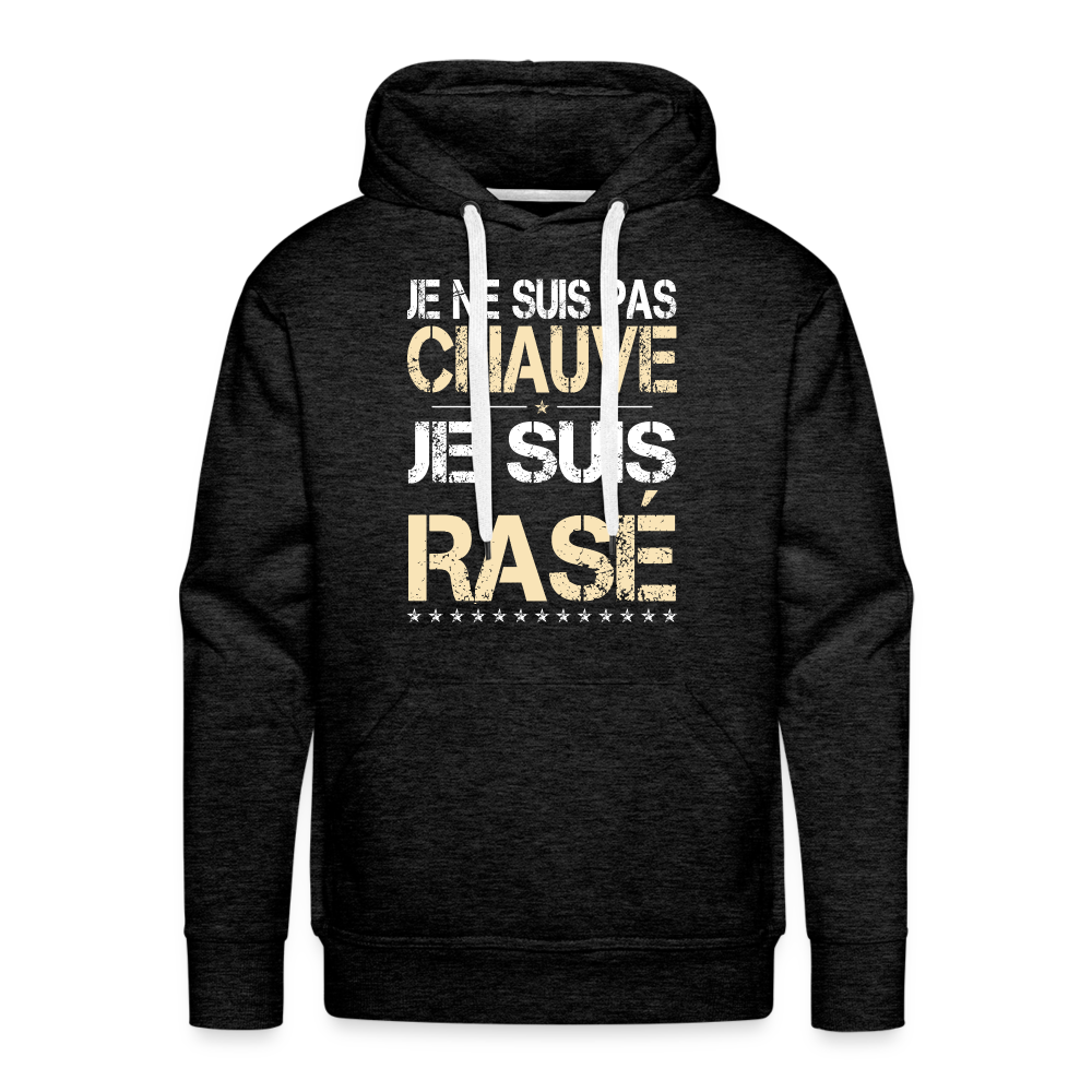 Sweat à capuche Premium Homme - Je ne suis pas chauve - charbon