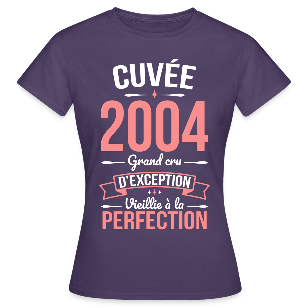 T-shirt Femme - Anniversaire 21 Ans - Cuvée 2004 - violet foncé
