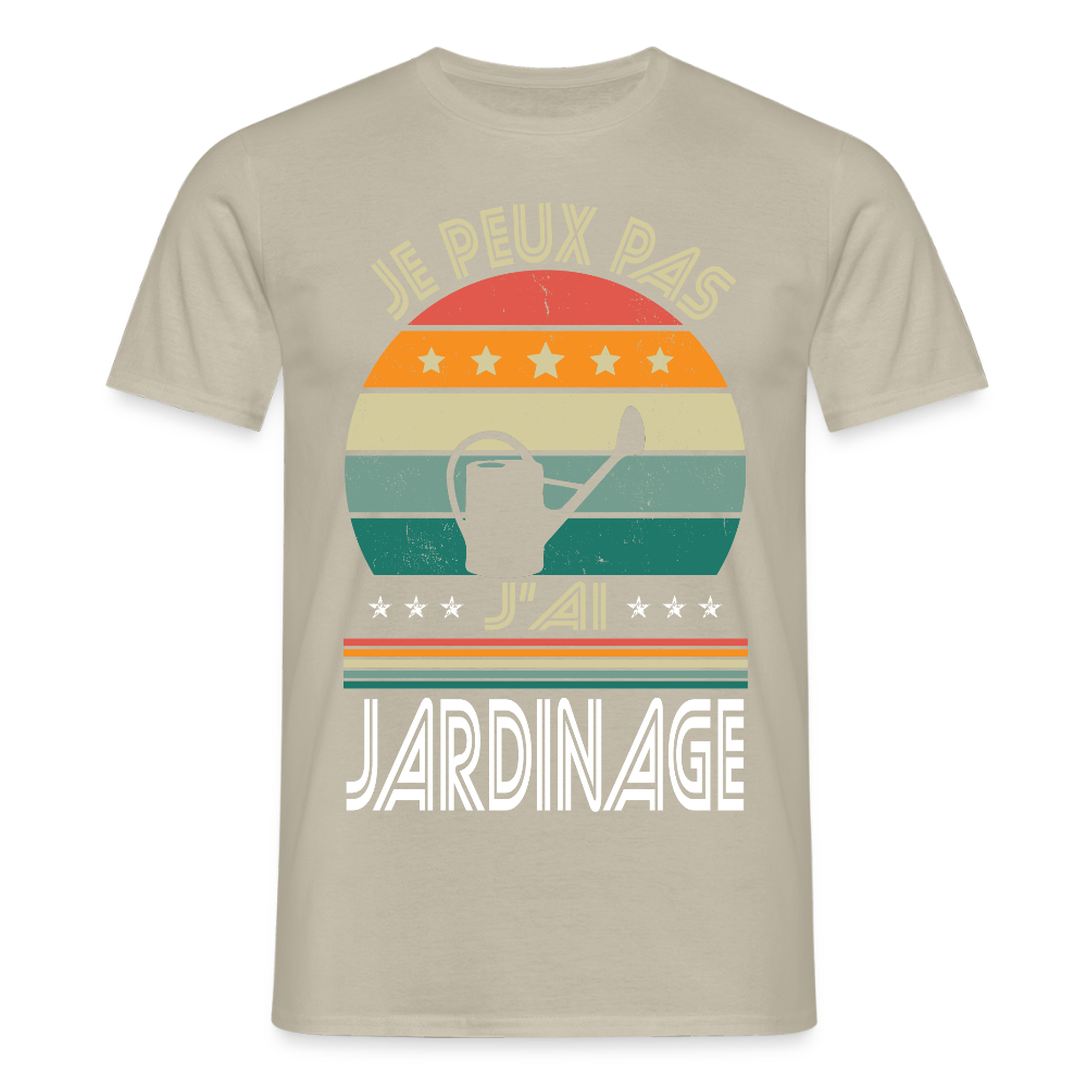 T-shirt Homme - Je peux pas j'ai Jardinage - beige sable