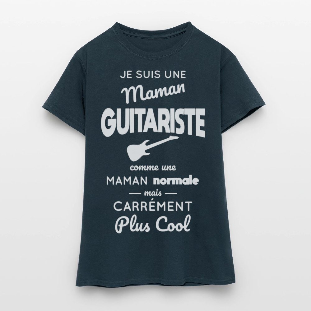 T-shirt Femme - Maman guitariste plus cool - marine