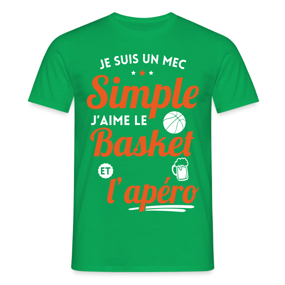 T-shirt Homme - J'aime le basket et l'apéro - vert