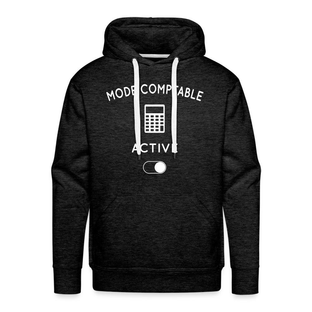 Sweat à capuche Premium Homme - Mode comptable activé - charbon