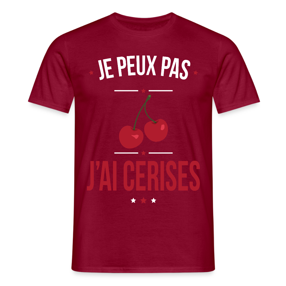 T-shirt Homme - Je peux pas j'ai cerises - rouge brique