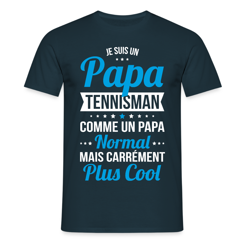 T-shirt Homme - Papa tennisman plus cool - marine