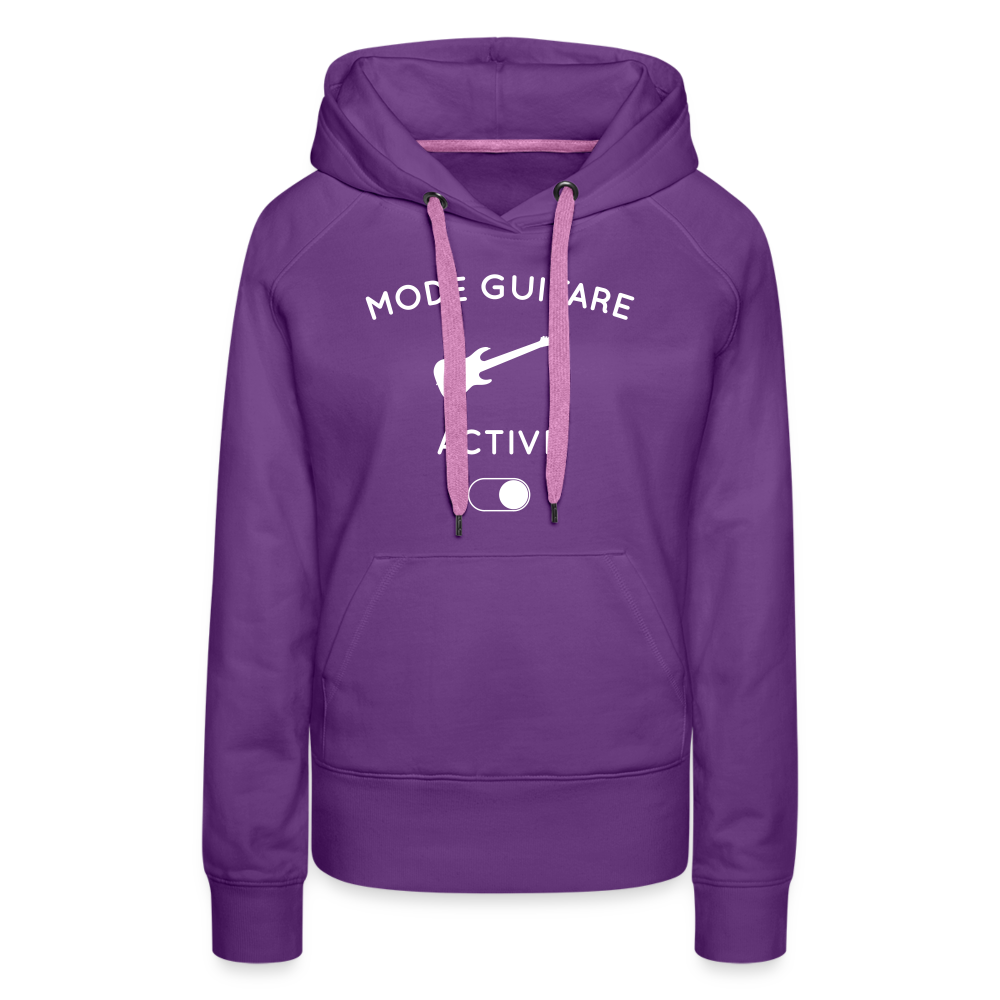 Sweat à capuche Premium Femme - Mode guitare activé - violet