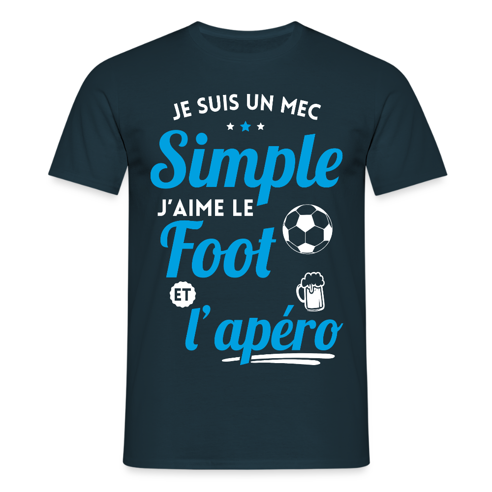 T-shirt Homme - J'aime le foot et l'apéro - marine