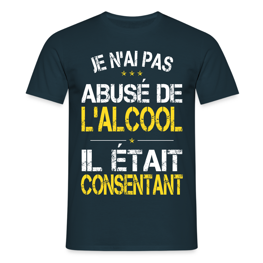 T-shirt Homme - Je n'ai pas abusé de l'alcool - marine