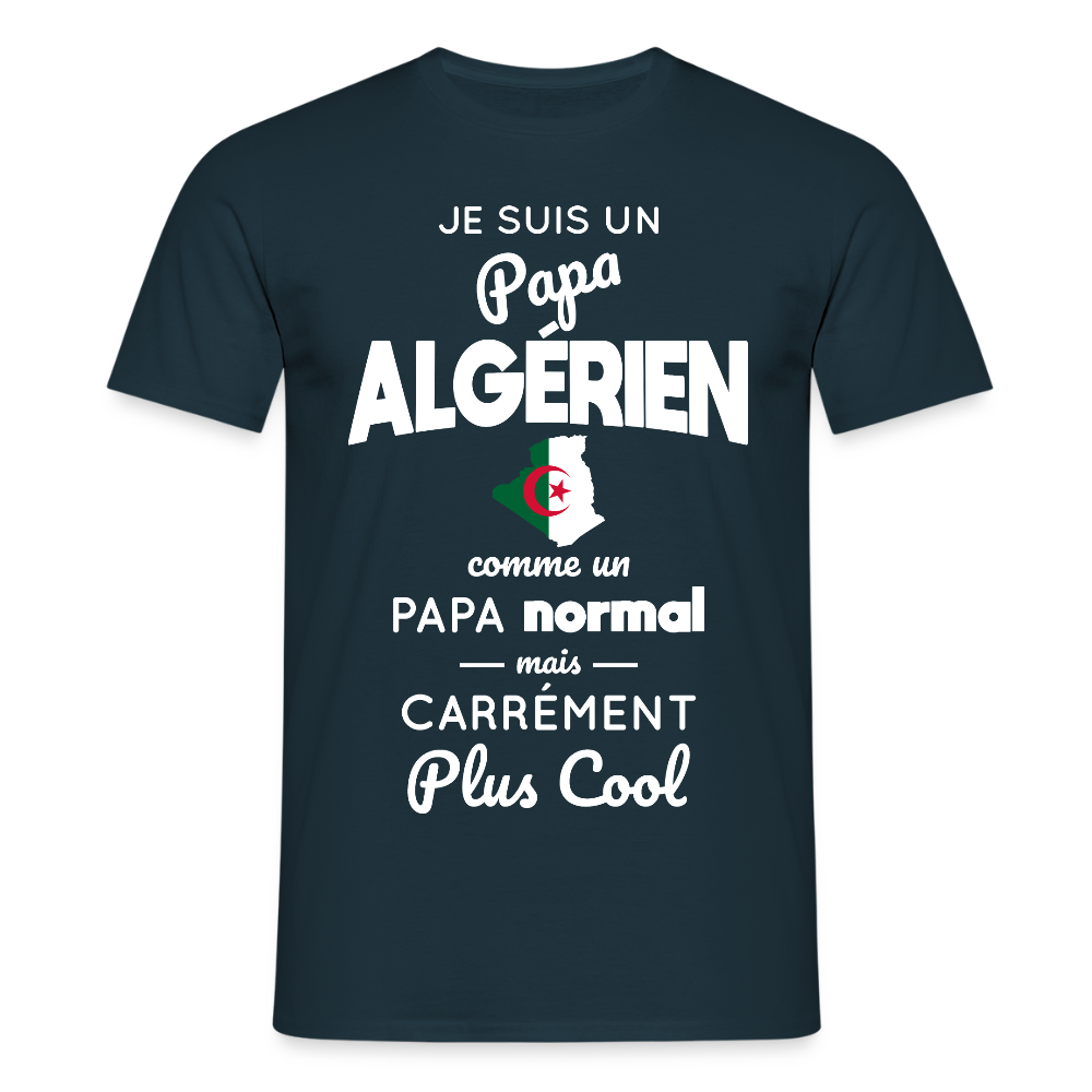T-shirt Homme - Papa Algérien Plus Cool - marine