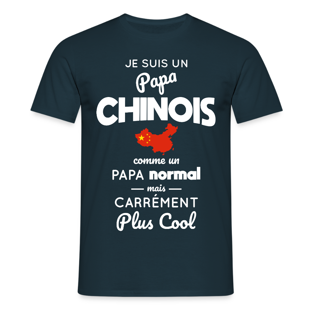 T-shirt Homme - Papa Chinois Plus Cool - marine