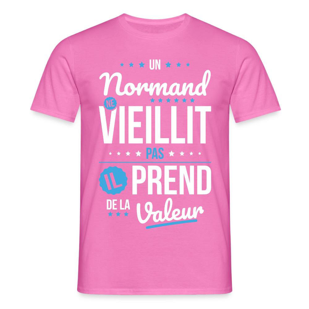 T-shirt Homme - Un Normand ne vieillit pas - rose