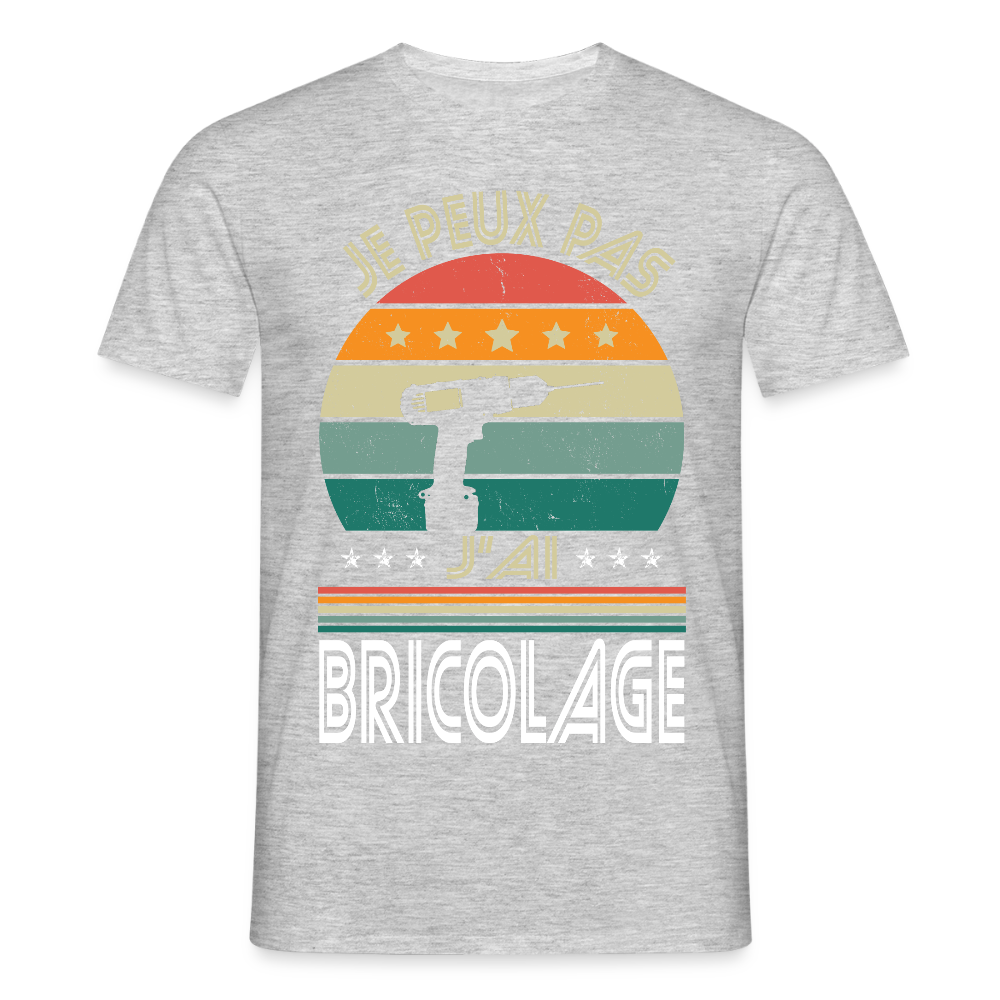 T-shirt Homme - Je peux pas j'ai Bricolage - gris chiné