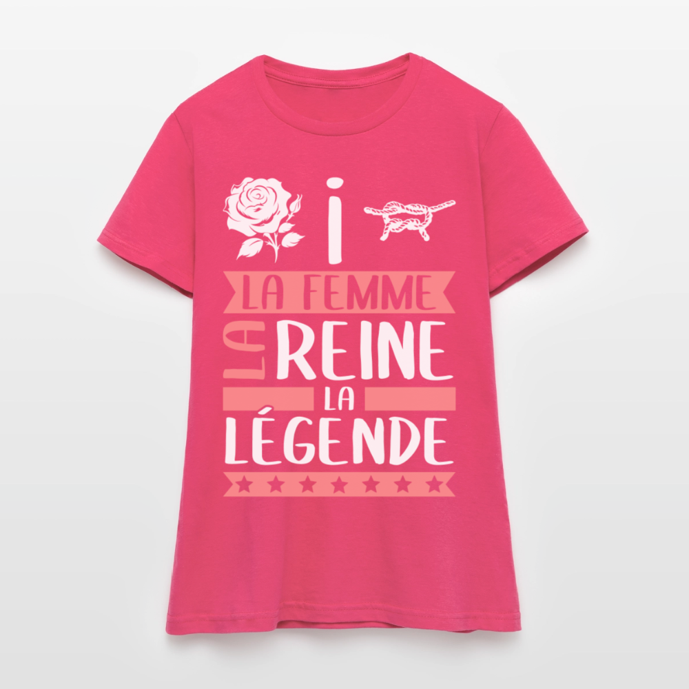 T-shirt femme Rosine rébus – La femme, la reine, la légende - rose azalée