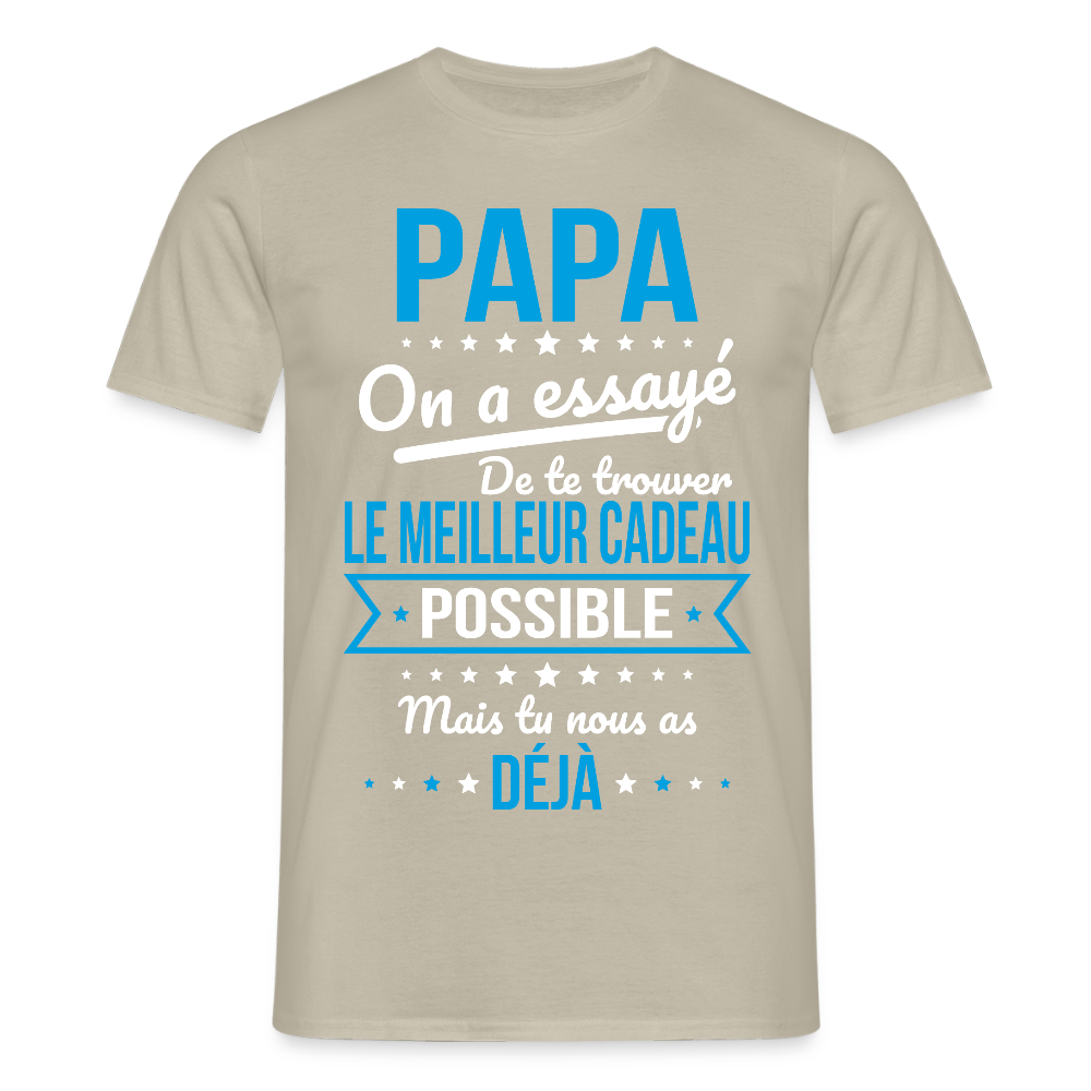 T-shirt Homme - Papa Cadeau Humour - beige sable