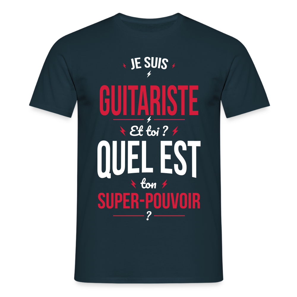 T-shirt Homme - Je suis guitariste - Super-pouvoir - marine