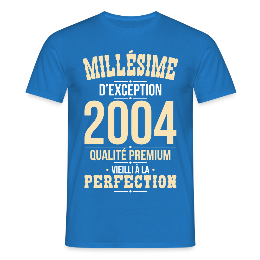 T-shirt Homme - Anniversaire 21 Ans - Millésime 2004 - bleu royal