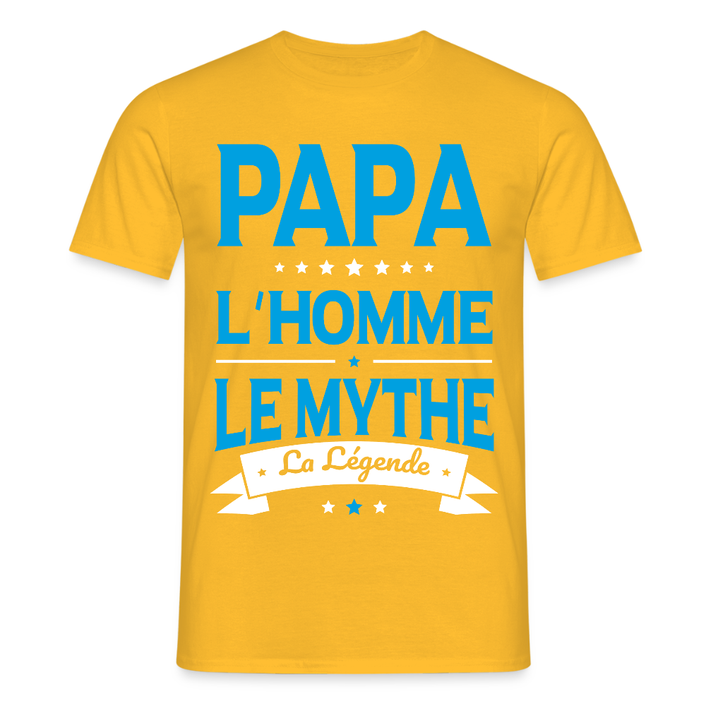 T-shirt Homme - Papa L'Homme le Mythe la Légende - jaune