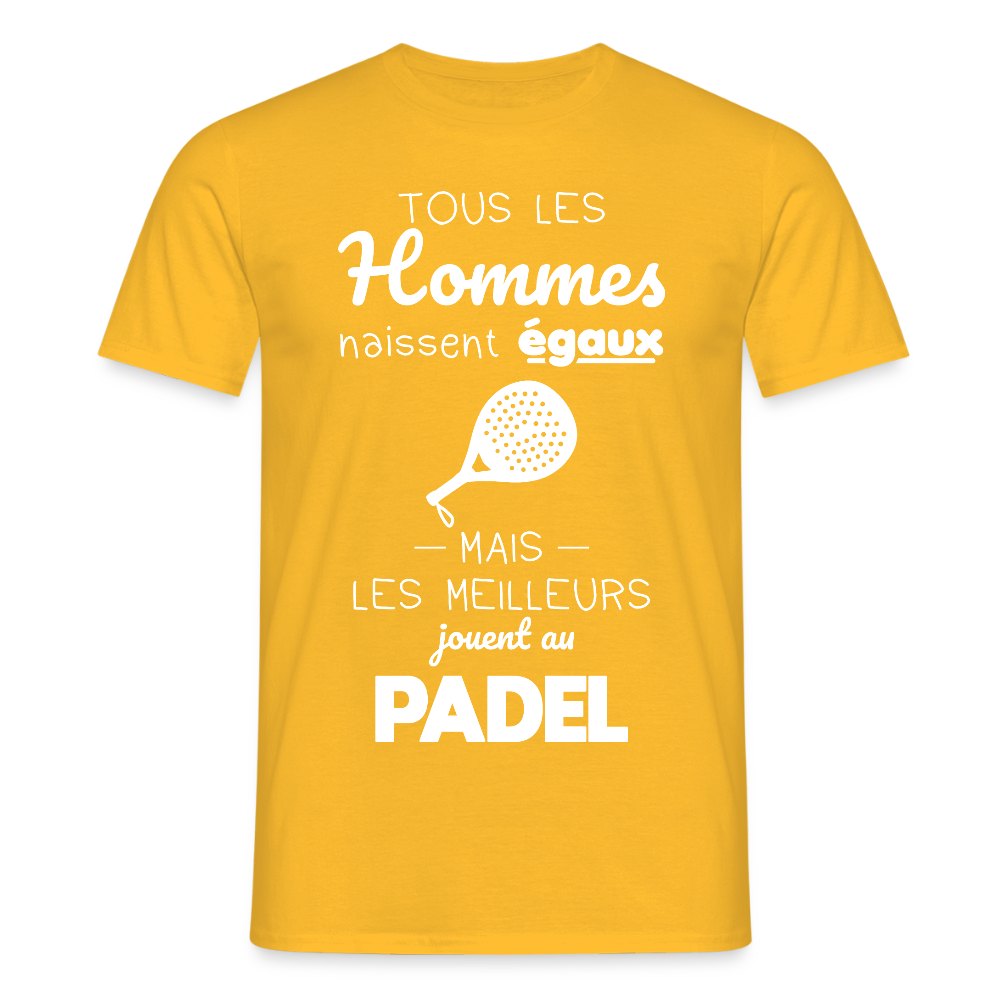 T-shirt Homme - Les Meilleurs Jouent Au Padel - jaune