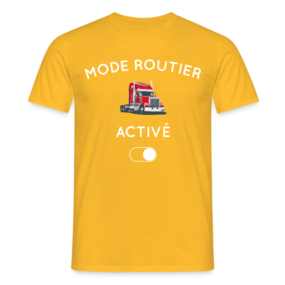 T-shirt Homme - Mode routier activé - jaune