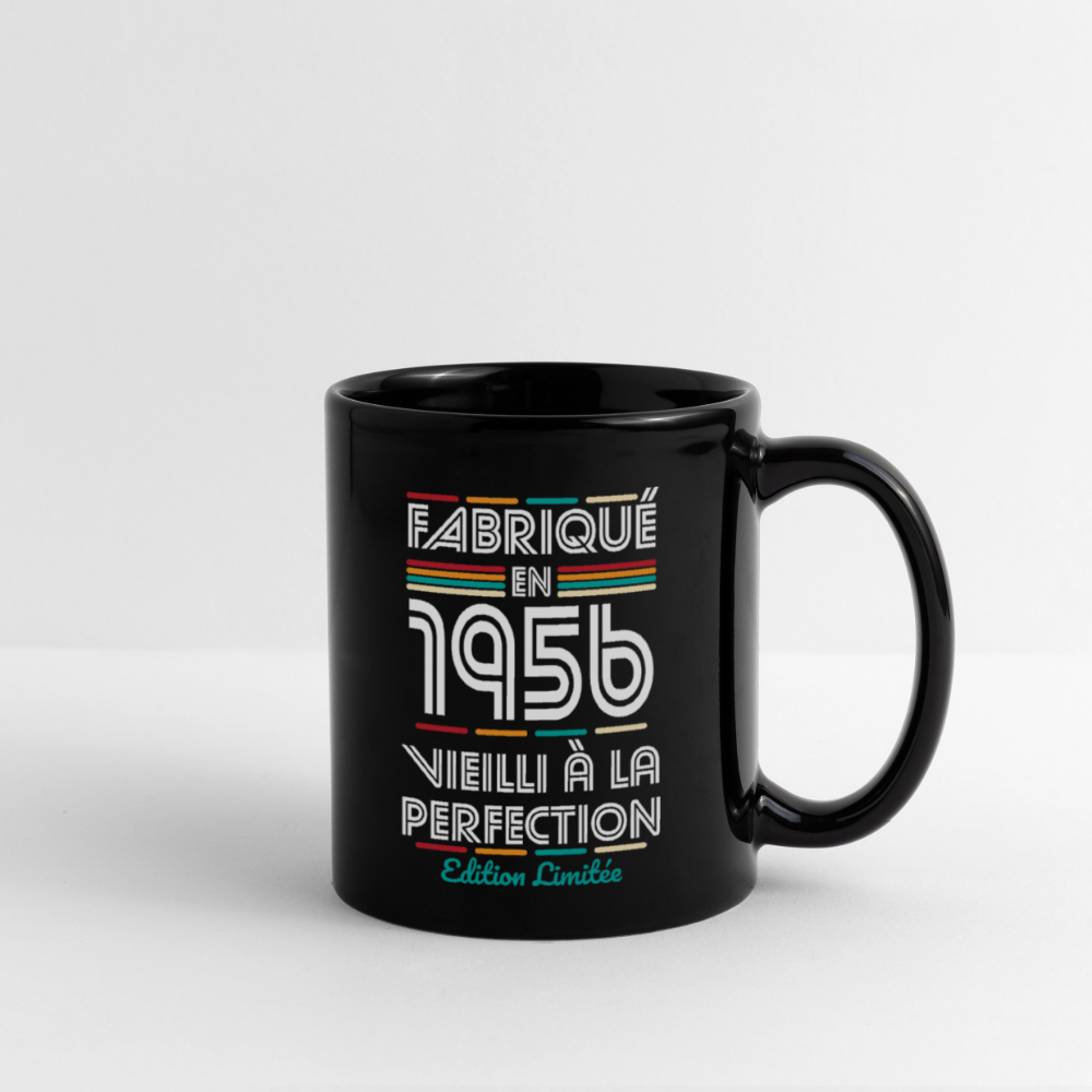 Mug uni anniversaire homme 70 ans – Fabriqué en 1956, Vieilli à la Perfection - noir