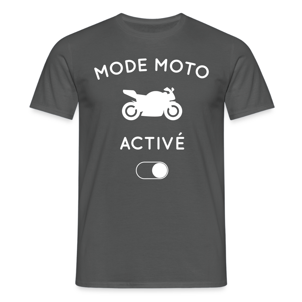 T-shirt Homme - Mode moto activé - charbon
