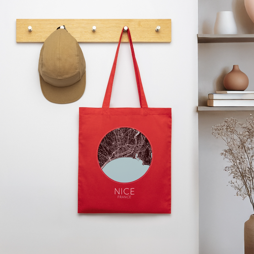 Tote Bag Nice Bio – Plan de Nice - rouge